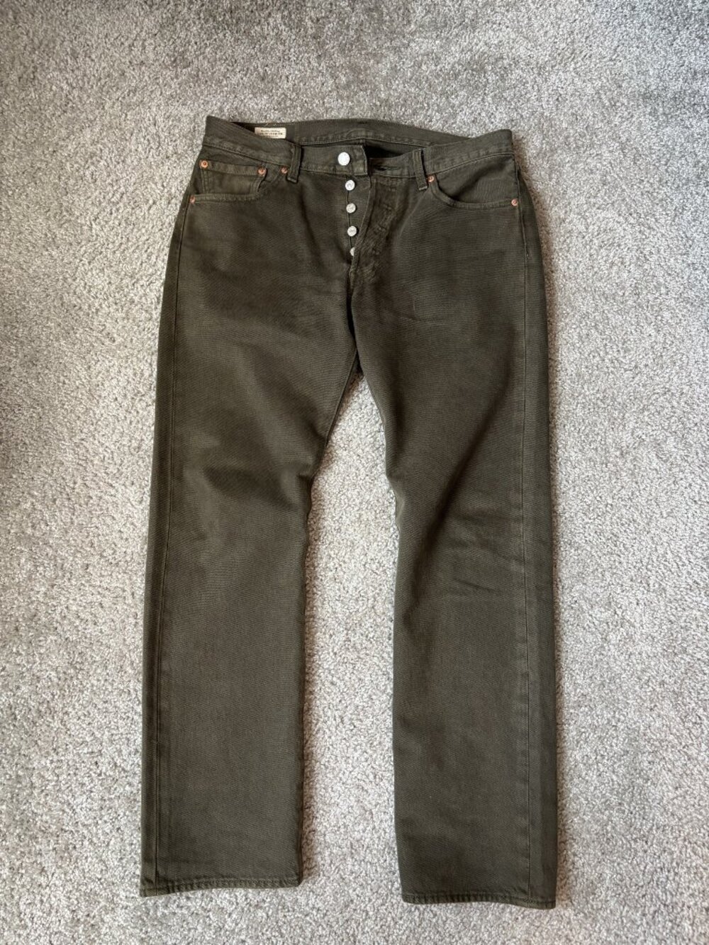 Levi's 501 Original Olive Green Jeans Button Fly W32 L30